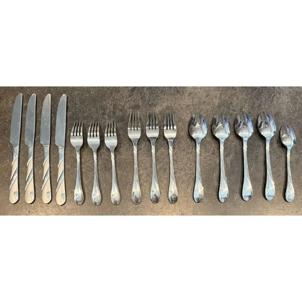 Hampton Silversmiths Jaclyn Smith Bella Frost Flatware (Lot of 15) Replacements